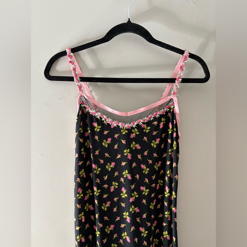 Betsey Johnson x forever 21 Black Floral Midi Slip Dress - Picture 3 of 7